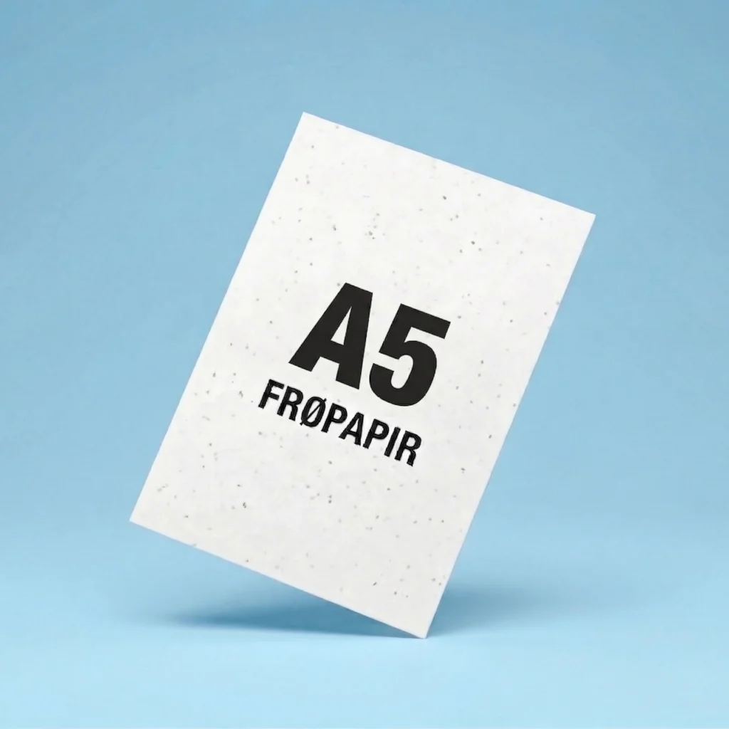 a5 kort trykt på frøpapir