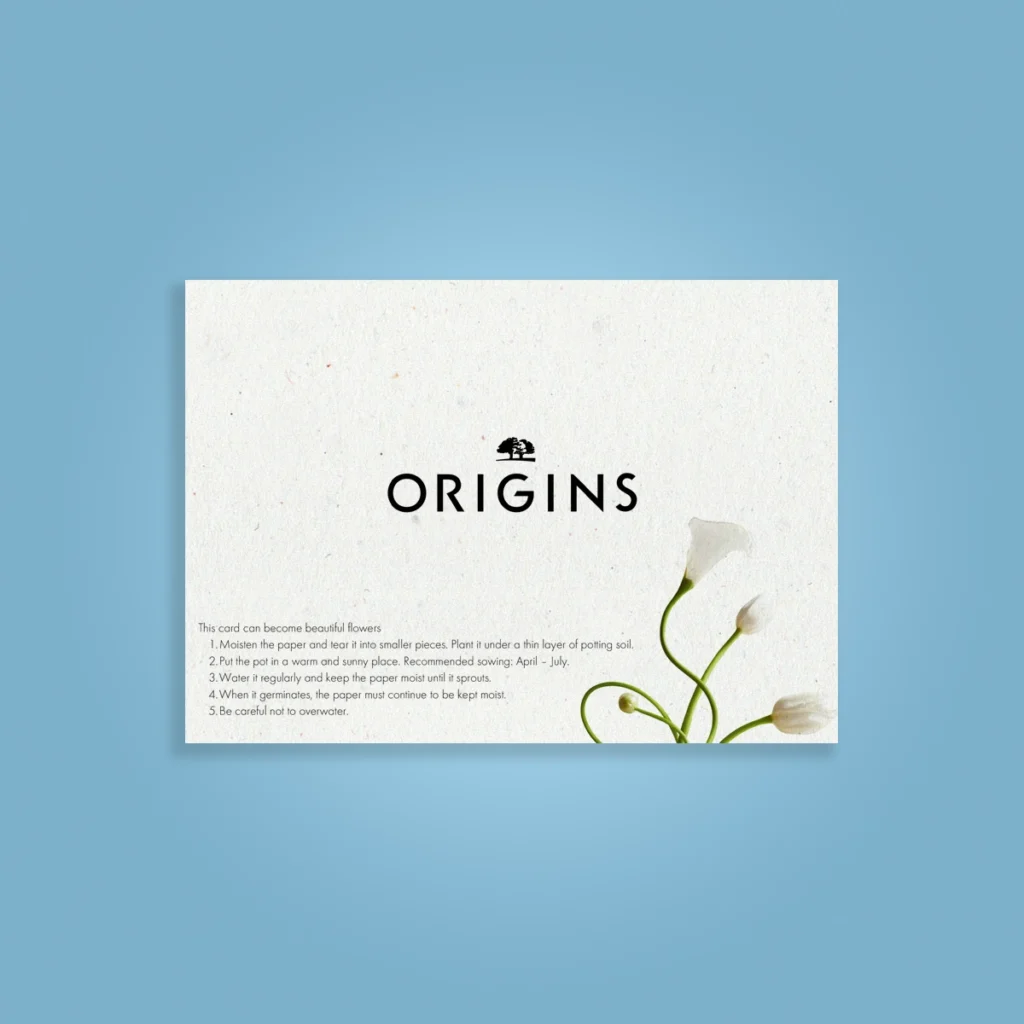 origins frøpapir flyer